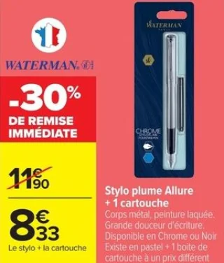 Stylo plume Allure + 1 cartouche Waterman