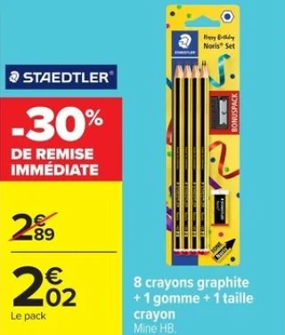 8 crayons graphite + 1 gomme + 1 taille crayon Staedtler