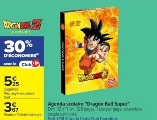 Agenda scolaire "Dragon Ball Super"