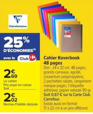 Cahier Koverbook 48 pages Clairefontaine