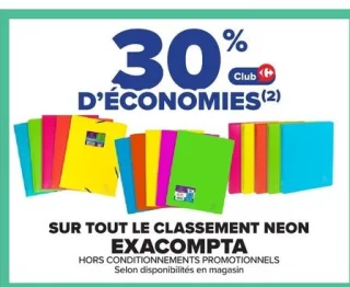 SUR TOUT LE CLASSEMENT NEON EXACOMPTA