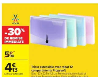 Trieur extensible avec rabat 12 compartiments Propysoft