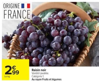 Raisin noir Variété Lavallée