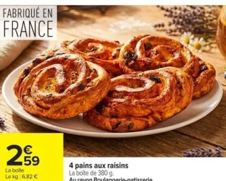 4 pains aux raisins