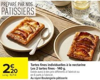 Tartes fines individuelles à la nectarine
