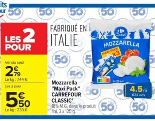 Mozzarella "Maxi Pack" CARREFOUR CLASSIC'