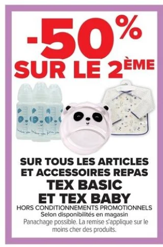 Articles et accessoires repas Tex Basic et Tex Baby