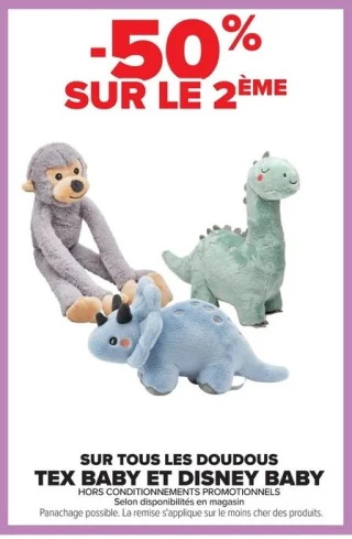 Doudous Tex Baby et Disney Baby