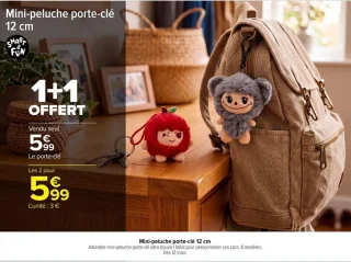 Mini-peluche porte-clé 12 cm Smart & Fun