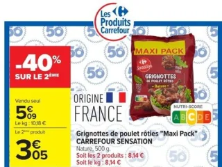 Grignottes de poulet rôties "Maxi Pack" CARREFOUR SENSATION