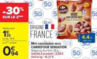 Mini saucissons secs CARREFOUR SENSATION