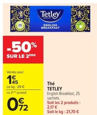 Thé Tetley English Breakfast