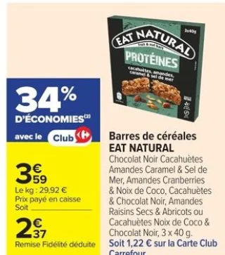Barres de céréales EAT NATURAL