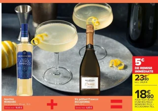 Aperitivo Mondoro & Vin pétillant Prosecco Riccadonna