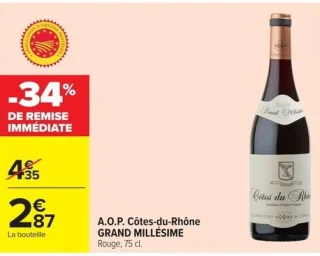A.O.P. Côtes-du-Rhône GRAND MILLÉSIME Rouge, 75 cl.