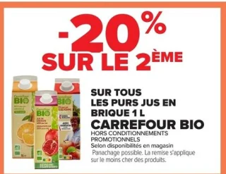 Jus de fruits en brique CARREFOUR BIO