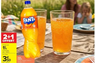 Soda FANTA Orange, Exotique, Citron ou Mangue