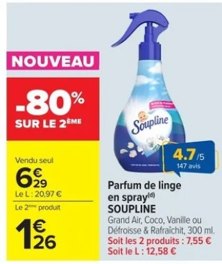Parfum de linge en spray SOUPLINE