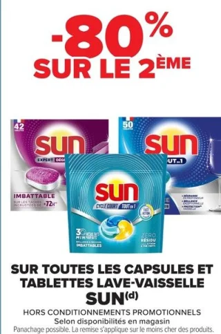 Tablettes lave-vaisselle Sun