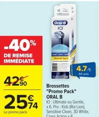 Brossettes Promo Pack Oral B iO