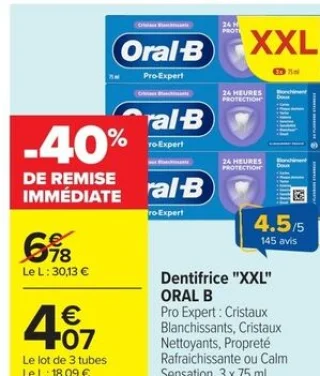 Dentifrice XXL Oral B Pro Expert