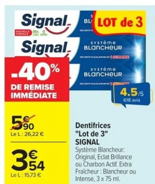Dentifrices "Lot de 3" SIGNAL