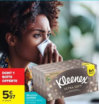 Mouchoirs Kleenex Ultra Soft ou Balsam
