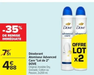 Déodorant Atomiseur Advanced Care "Lot de 2" DOVE
