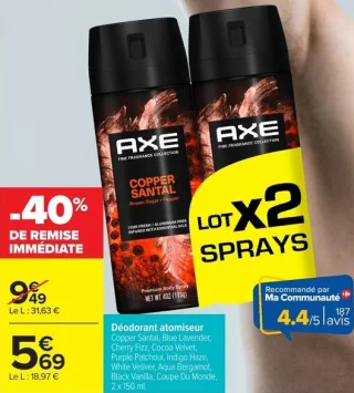 Déodorant atomiseur AXE