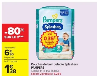 Couches de bain jetables Pampers Splashers
