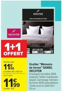Oreiller "Mémoire de forme" DANIEL HECHTER
