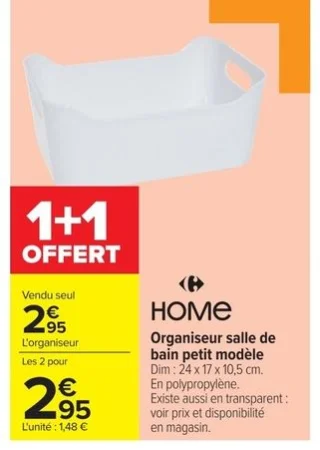 Organiseur salle de bain petit modèle HOME