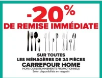 Ménagères de 24 pièces Carrefour Home