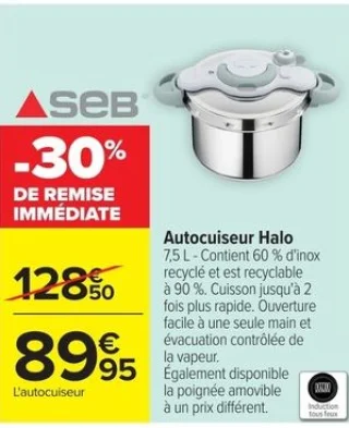 Seb Autocuiseur Halo 7,5 L