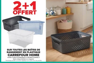 Boîtes de rangement en plastique Carrefour Home