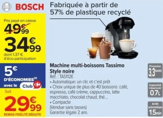 BOSCH Machine multi-boissons Tassimo Style noire
