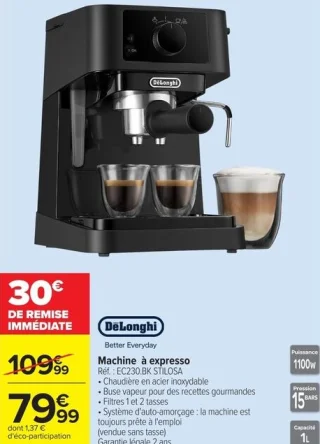 DeLonghi Machine à expresso EC230.BK STILOSA