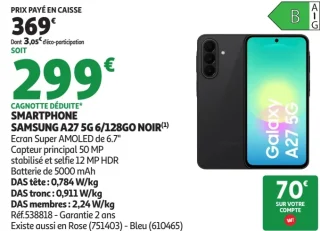 SMARTPHONE SAMSUNG A27 5G 6/128GO NOIR