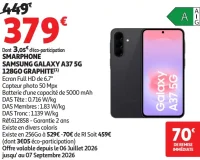 SMARTPHONE SAMSUNG GALAXY A37 5G 128GO GRAPHITE