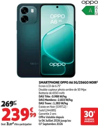 SMARTPHONE OPPO A6 5G/256GO NOIR