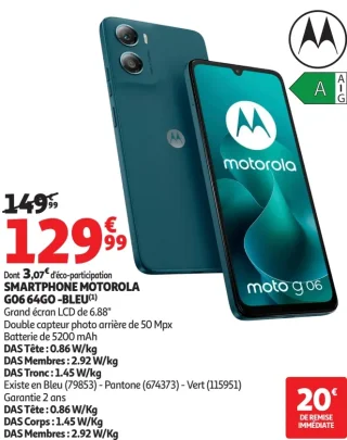 SMARTPHONE MOTOROLA G06 64GO - BLEU