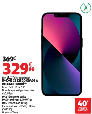 IPHONE 13 128GO GRADE A RECONDITIONNÉ