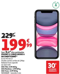 IPHONE 11 128GO GRADE A RECONDITIONNÉ