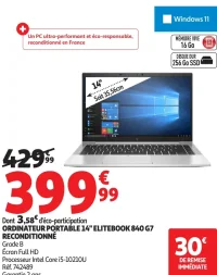 Ordinateur Portable 14" Elitebook 840 G7 Reconditionné
