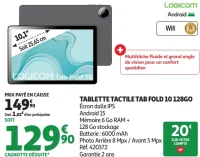 LOGICOM Tablette Tactile Tab Fold 10 128GO