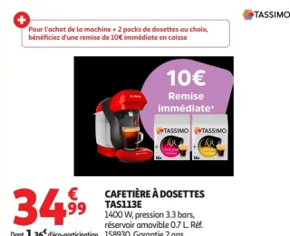 Cafetière à dosettes Tassimo TAS113E
