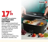 FAGOR LUNCH BOX 2 EN 1 ELECTRIQUE