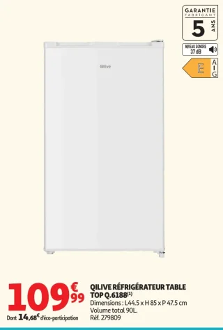 QILIVE RÉFRIGÉRATEUR TABLE TOP Q.6188