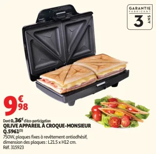 QILIVE APPAREIL À CROQUE-MONSIEUR Q.5961