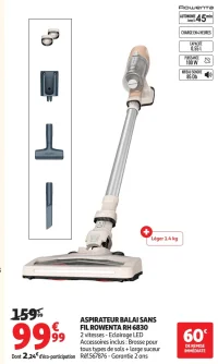 ASPIRATEUR BALAI SANS FIL ROWENTA RH 6830